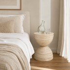 Travertine Hourglass Side Table