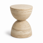 Travertine Hourglass Side Table