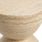 Travertine Hourglass Side Table