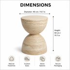 Travertine Hourglass Side Table