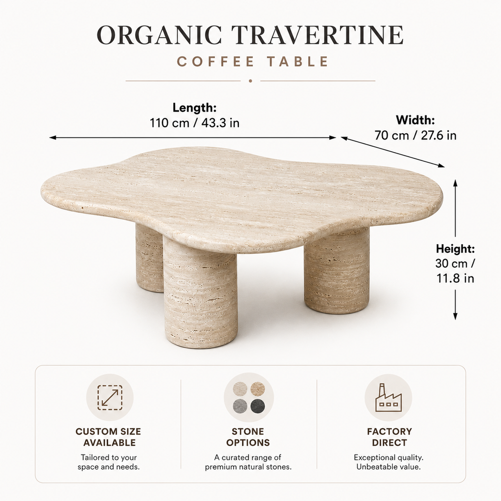 Organic Travertine Coffee Table