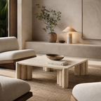 Square Travertine Coffee Table