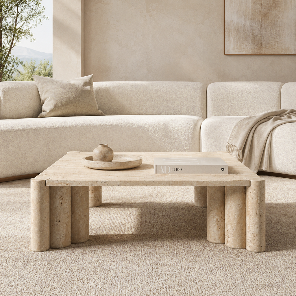 Square Travertine Coffee Table