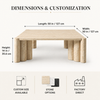 Square Travertine Coffee Table