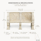 Luxury 6ft Hand-Carved Limestone Garden Bench | Classical French Stone Bench