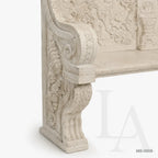 Luxury 6ft Hand-Carved Limestone Garden Bench | Classical French Stone Bench