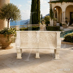 Luxury 6ft Hand-Carved Limestone Garden Bench | Classical French Stone Bench