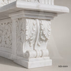 Luxury White Marble Greek Mythology Garden Bench | Hand-Carved Classical Stone Bench 78 Inch