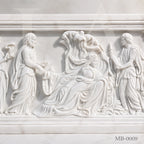 Luxury White Marble Greek Mythology Garden Bench | Hand-Carved Classical Stone Bench 78 Inch