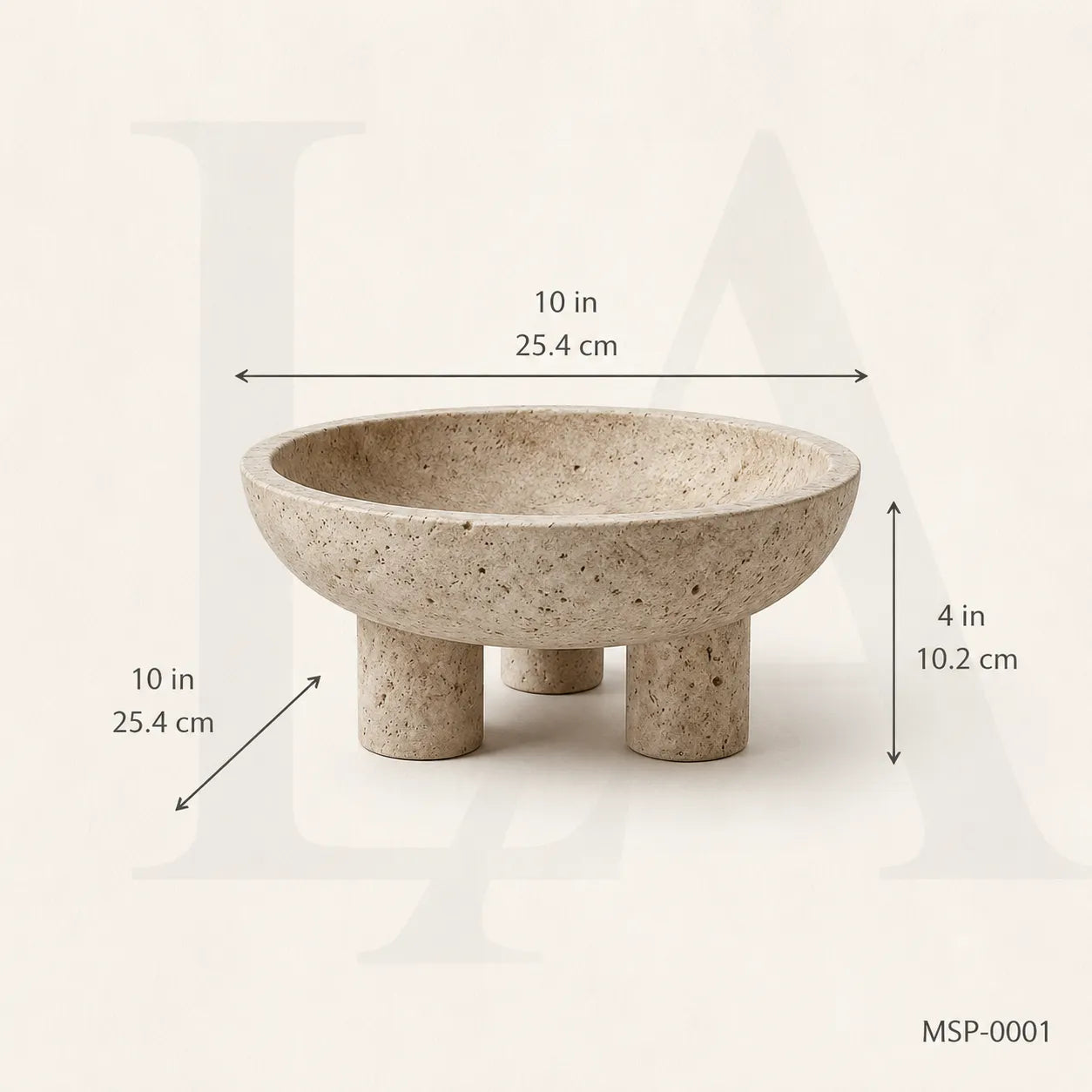 Natural Travertine Bowl | Sculptural Stone Decor for Luxury Interiors