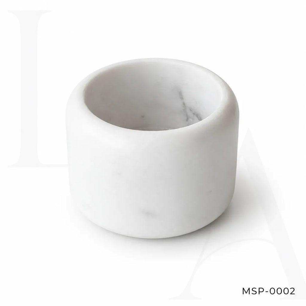 White Marble Condiment Bowl | Minimalist Natural Stone Kitchen Accent