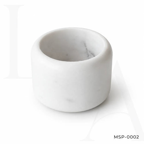 White Marble Condiment Bowl | Minimalist Natural Stone Kitchen Accent