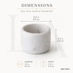 White Marble Condiment Bowl | Minimalist Natural Stone Kitchen Accent