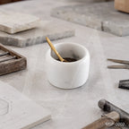 White Marble Condiment Bowl | Minimalist Natural Stone Kitchen Accent