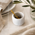 White Marble Condiment Bowl | Minimalist Natural Stone Kitchen Accent
