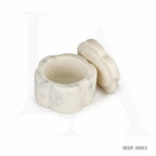 White Marble Lidded Canister | Luxury Natural Stone Storage Vessel