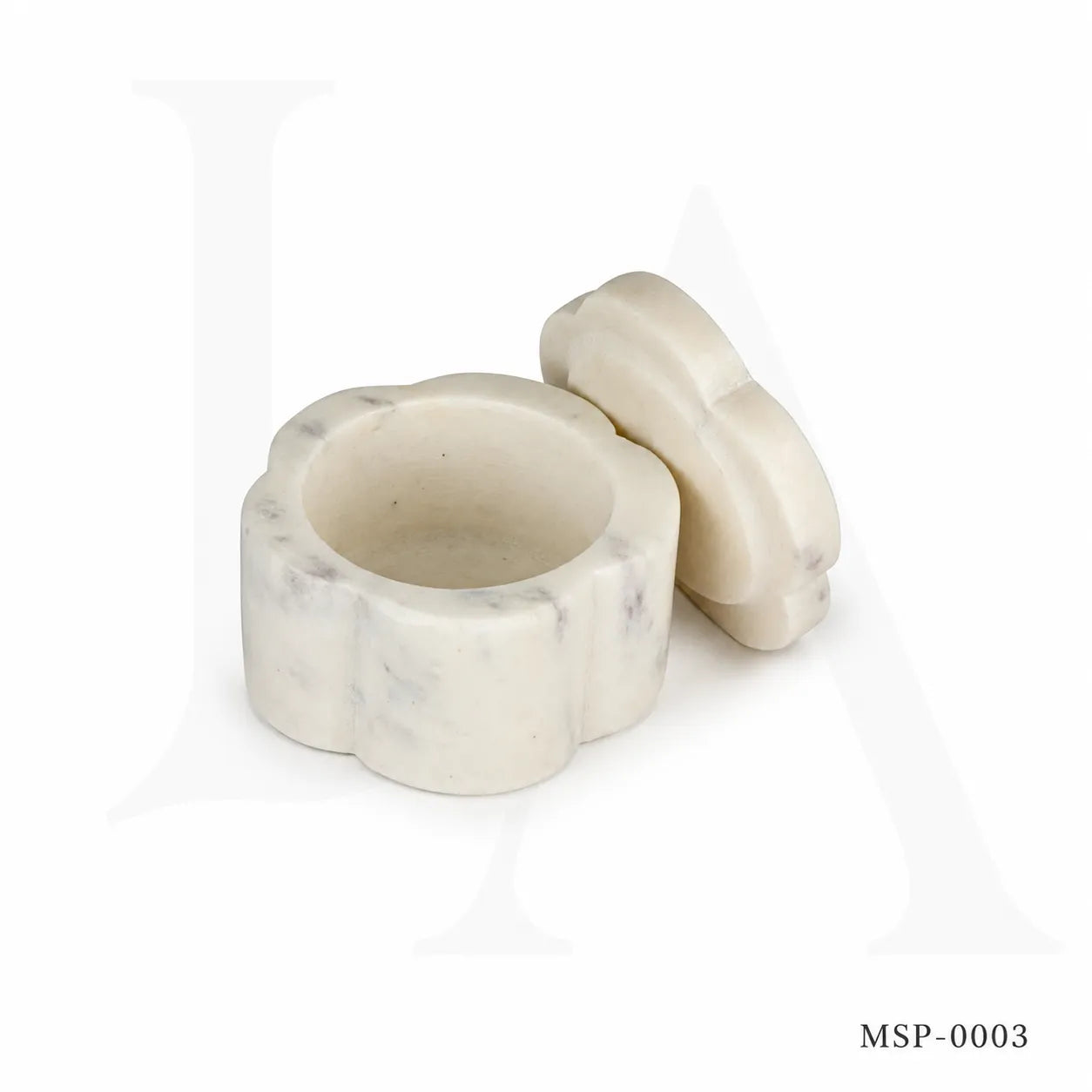 White Marble Lidded Canister | Luxury Natural Stone Storage Vessel