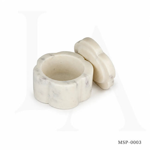 White Marble Lidded Canister | Luxury Natural Stone Storage Vessel