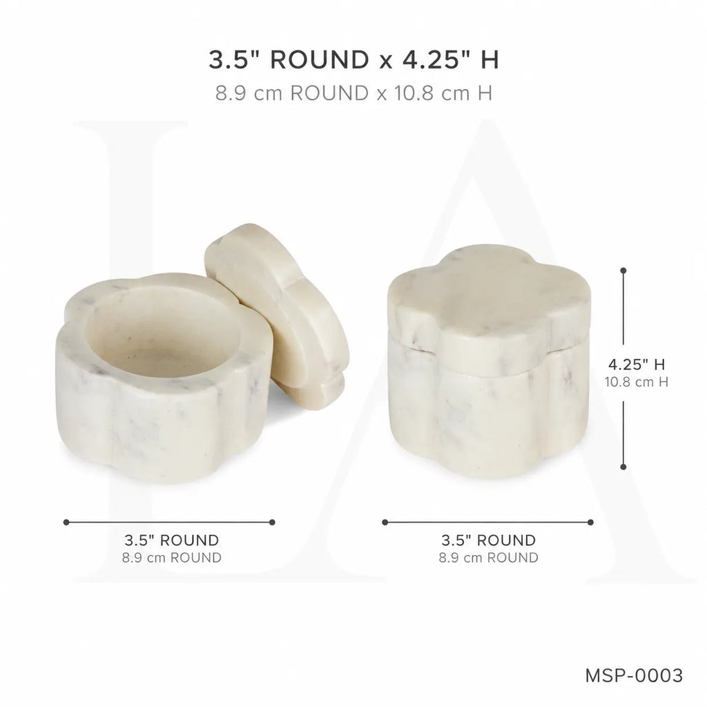 White Marble Lidded Canister | Luxury Natural Stone Storage Vessel