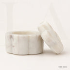 White Marble Lidded Canister | Luxury Natural Stone Storage Vessel