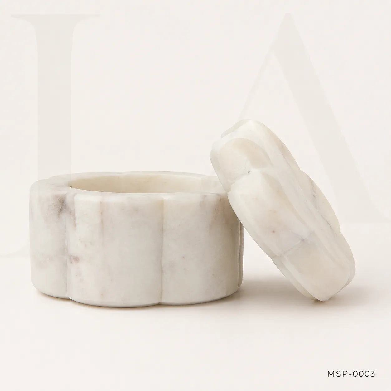 White Marble Lidded Canister | Luxury Natural Stone Storage Vessel