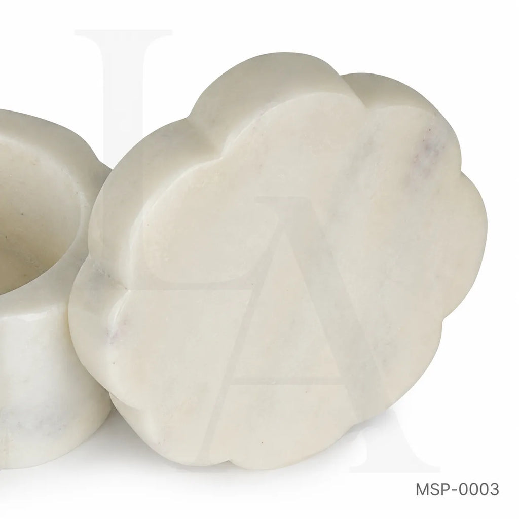 White Marble Lidded Canister | Luxury Natural Stone Storage Vessel