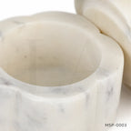 White Marble Lidded Canister | Luxury Natural Stone Storage Vessel