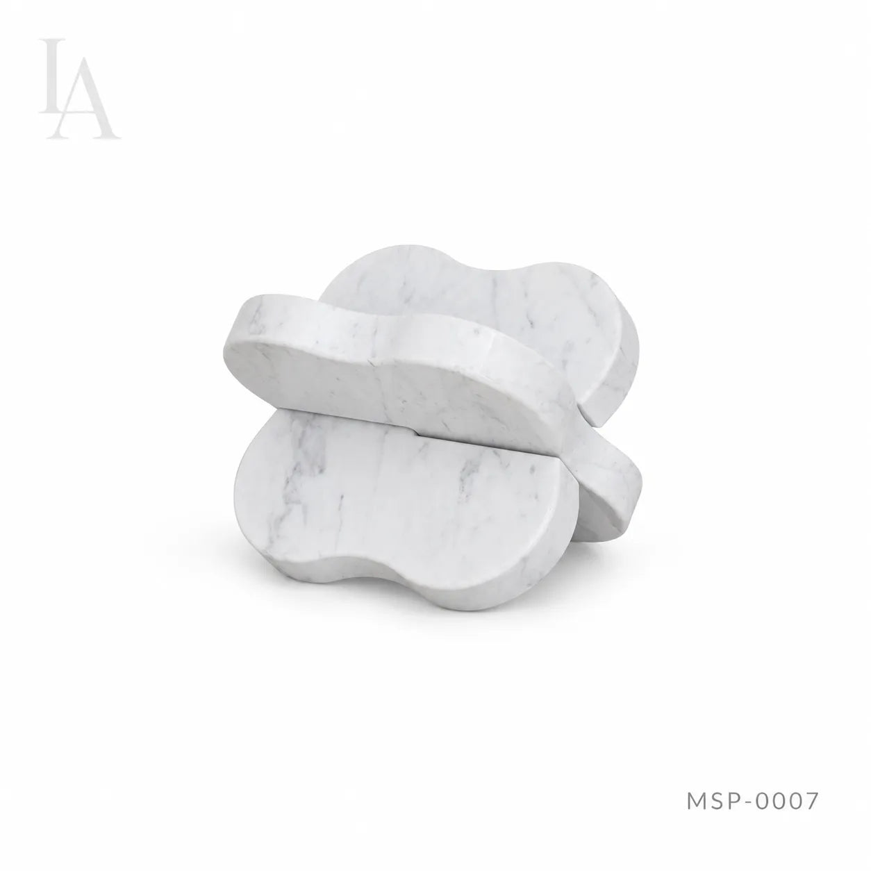 White Marble Organic Bowl Set | Sculptural Natural Stone Decorative Object