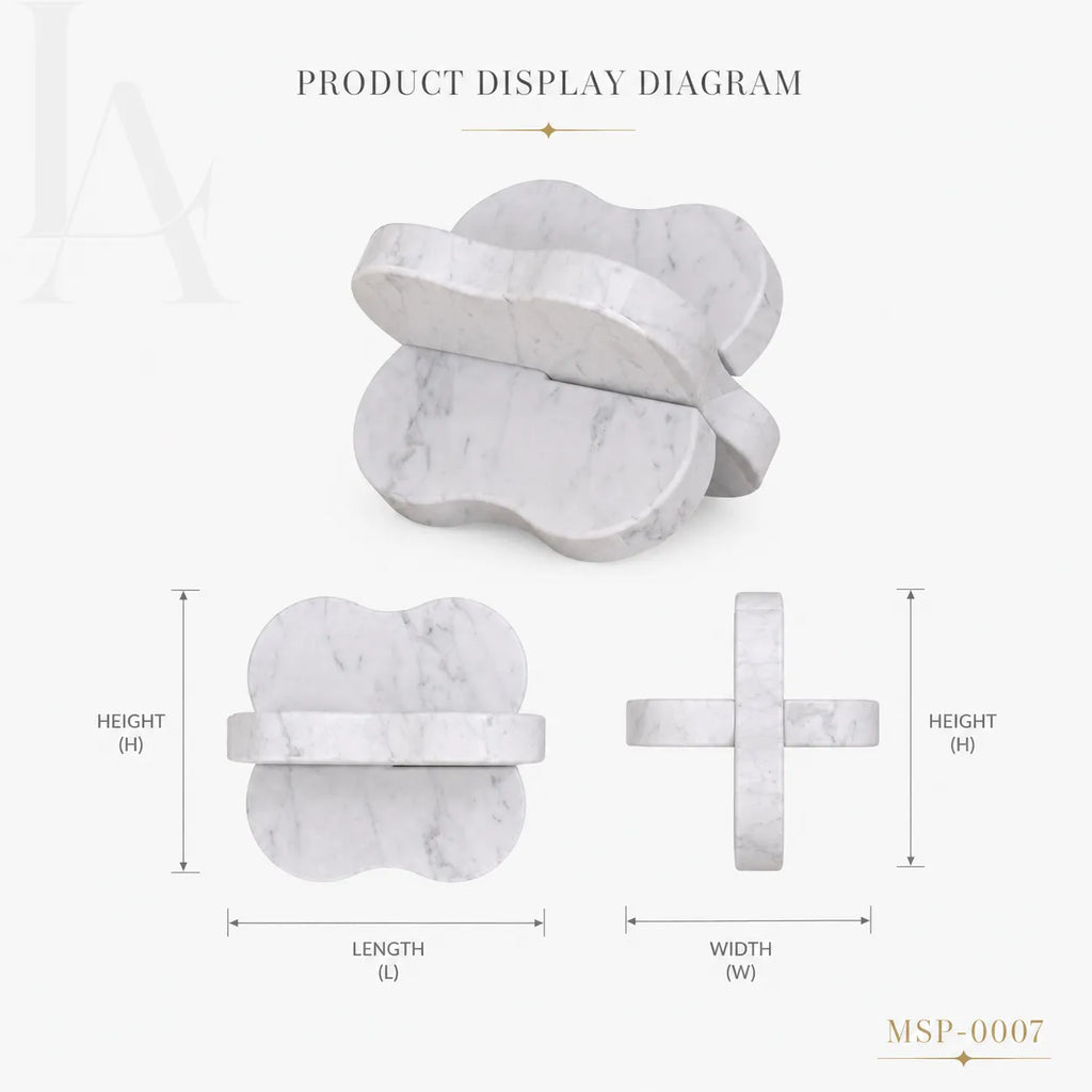 White Marble Organic Bowl Set | Sculptural Natural Stone Decorative Object