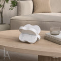 White Marble Organic Bowl Set | Sculptural Natural Stone Decorative Object