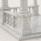 Luxury White Marble Gazebo with Classical Columns | Hand-Carved Roman Garden Pavilion