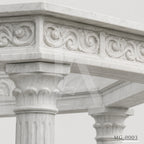 Luxury White Marble Gazebo with Classical Columns | Hand-Carved Roman Garden Pavilion