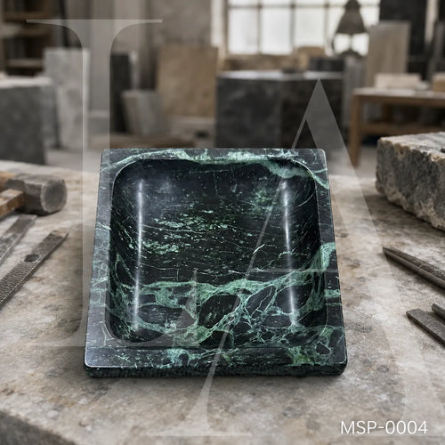 Verde Marble Ashtray | Luxury Natural Stone Desk Accessory