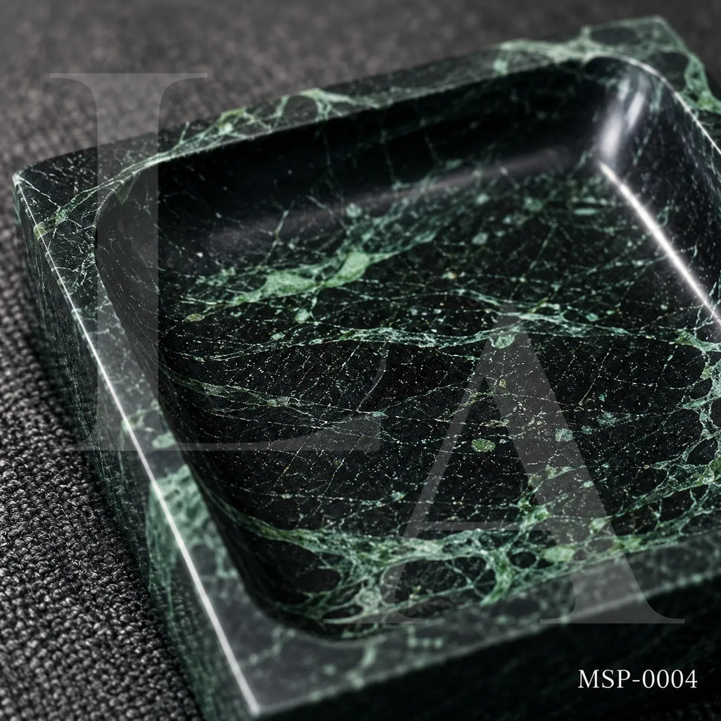 Verde Marble Ashtray | Luxury Natural Stone Desk Accessory