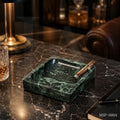 Verde Marble Ashtray | Luxury Natural Stone Desk Accessory
