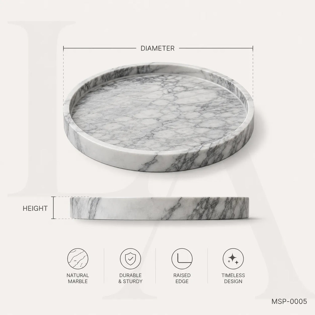 Natural Marble Tray | Luxury Stone Serving Tray for Modern Interiors