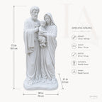 Holy Family Marble Statue Group | Classical Christian Religious Sculpture 72 Inch