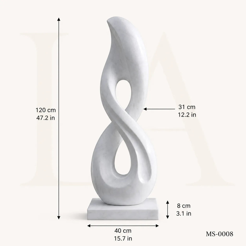 Modern Infinity Marble Sculpture | Abstract Luxury Garden Art Statue