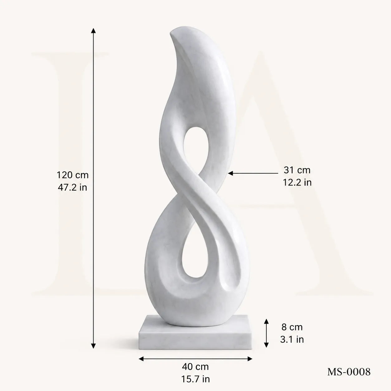 Modern Infinity Marble Sculpture | Abstract Luxury Garden Art Statue