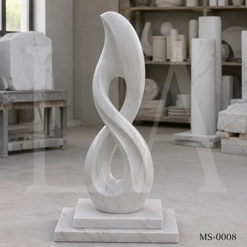 Modern Infinity Marble Sculpture | Abstract Luxury Garden Art Statue