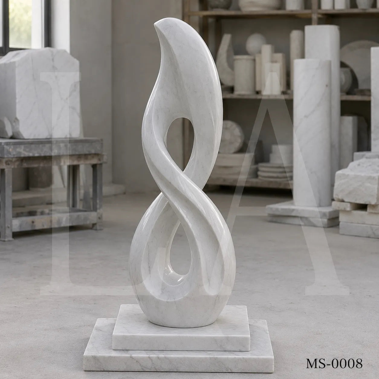 Modern Infinity Marble Sculpture | Abstract Luxury Garden Art Statue