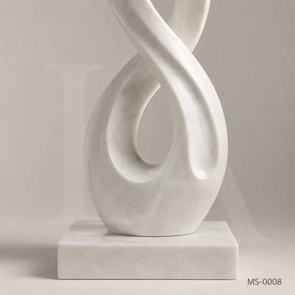 Modern Infinity Marble Sculpture | Abstract Luxury Garden Art Statue