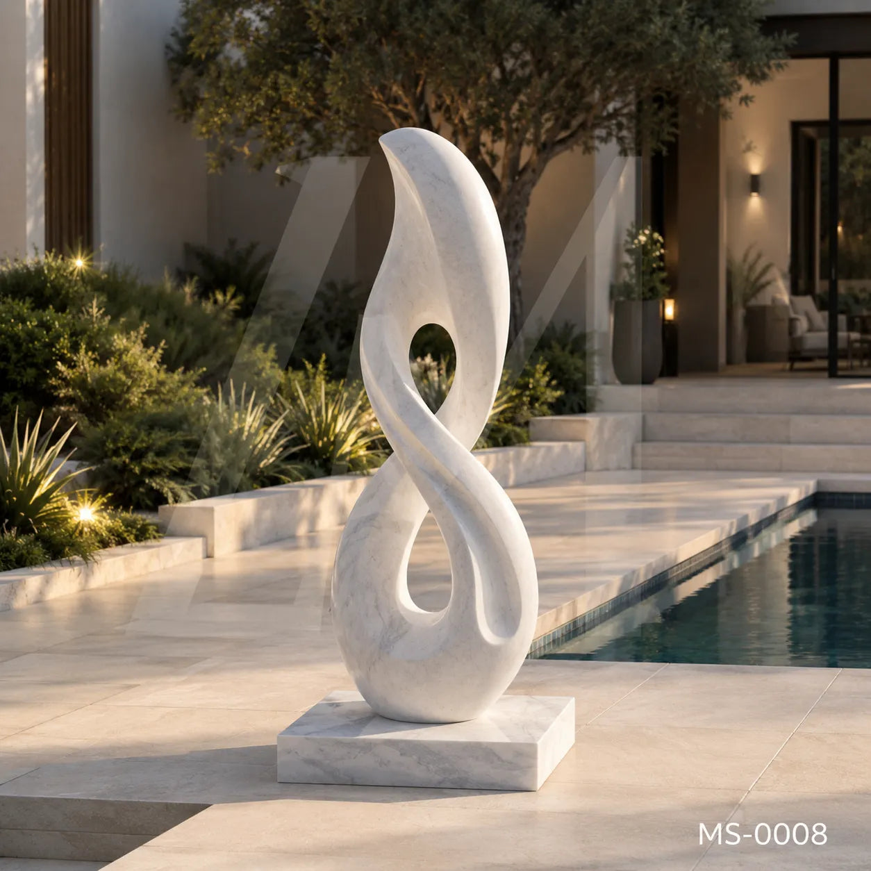 Modern Infinity Marble Sculpture | Abstract Luxury Garden Art Statue