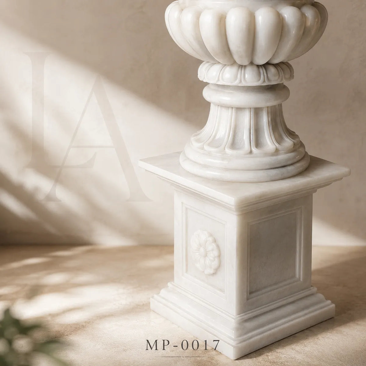 Classical Marble Garden Urn Pair | Hand-Carved European Stone Planters