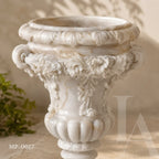 Classical Marble Garden Urn Pair | Hand-Carved European Stone Planters
