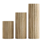 Travertine Fluted Pedestal Set of 3